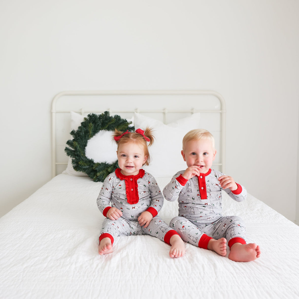 Holiday Dalmatian 2-Piece Pajama with Ruffle - HoneyBug