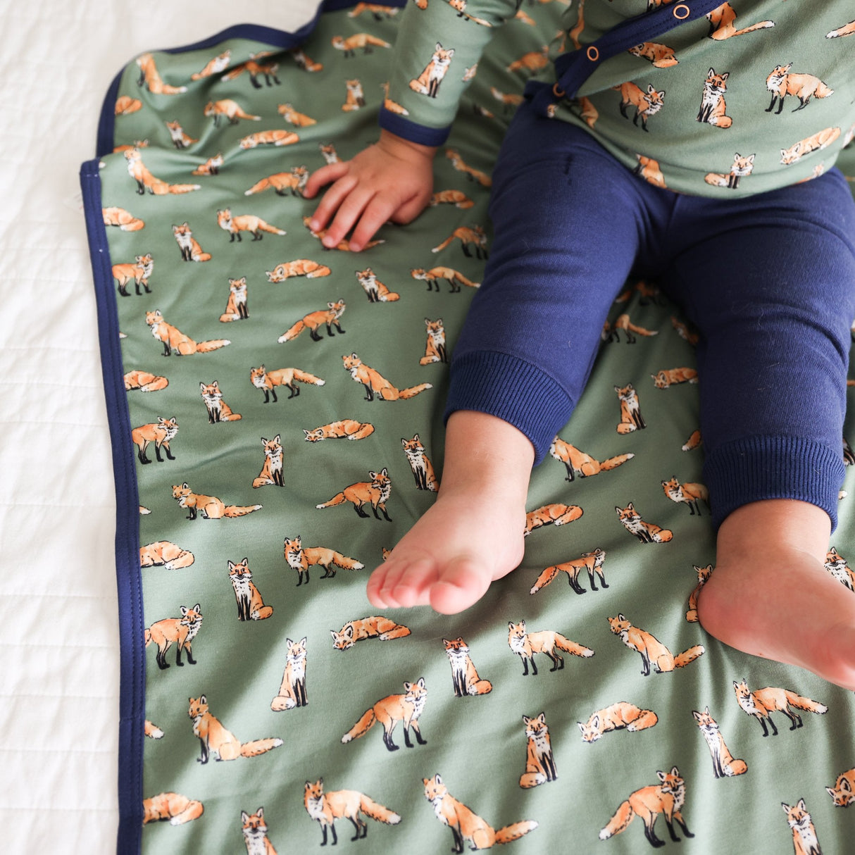 Green Fox Kimono Onesie - HoneyBug