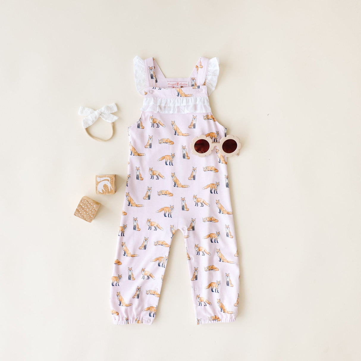 Pink Fox Ruffle Romper - HoneyBug