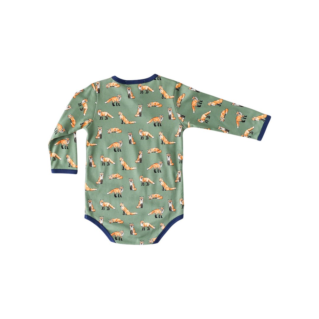 Green Fox Kimono Onesie - HoneyBug