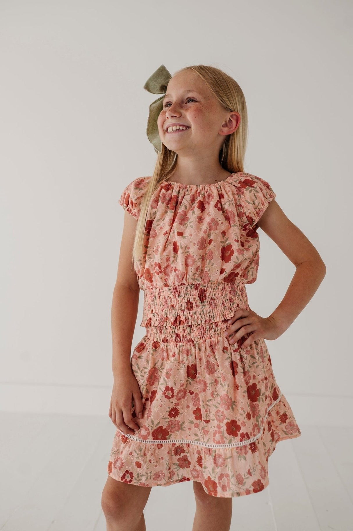 Smocked Eyelet Skirt