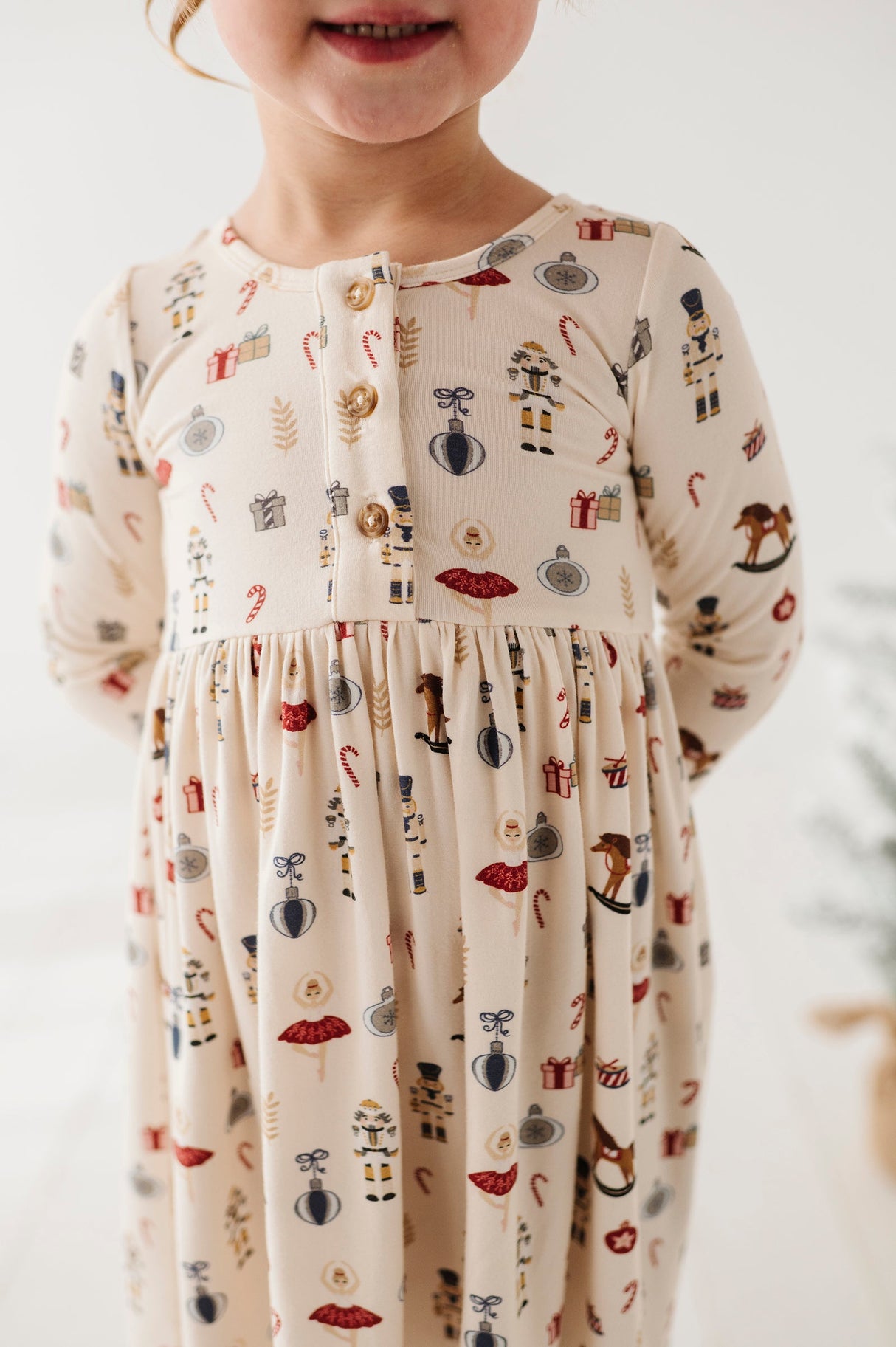 Long Sleeve Henley Dress - HoneyBug