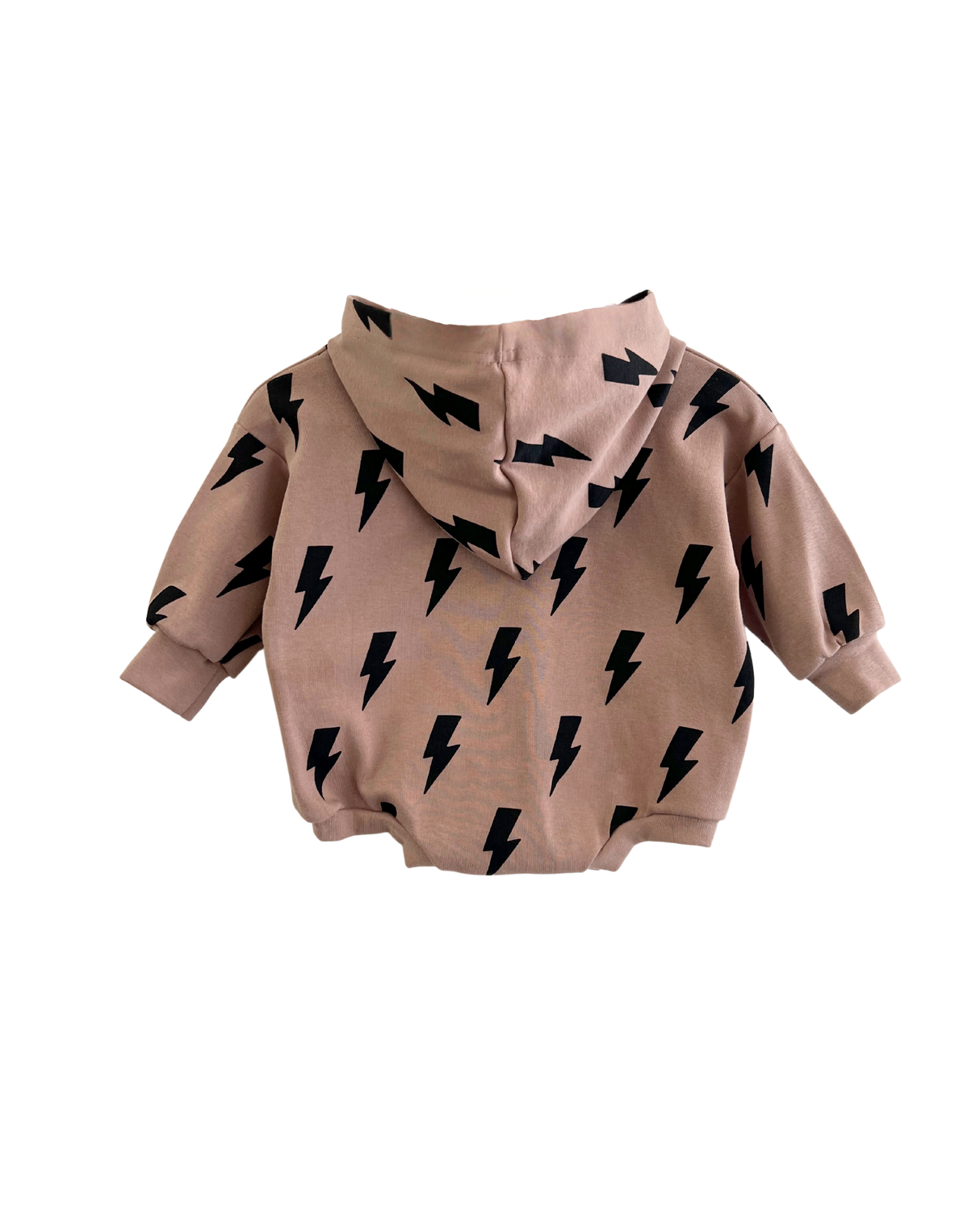 Hooded Bubble Romper | Mocha Bolts - HoneyBug