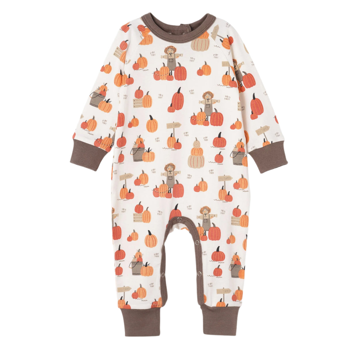 Pumpkin Patch Baby Romper – Bamboo Fall One-Piece Outfit - HoneyBug