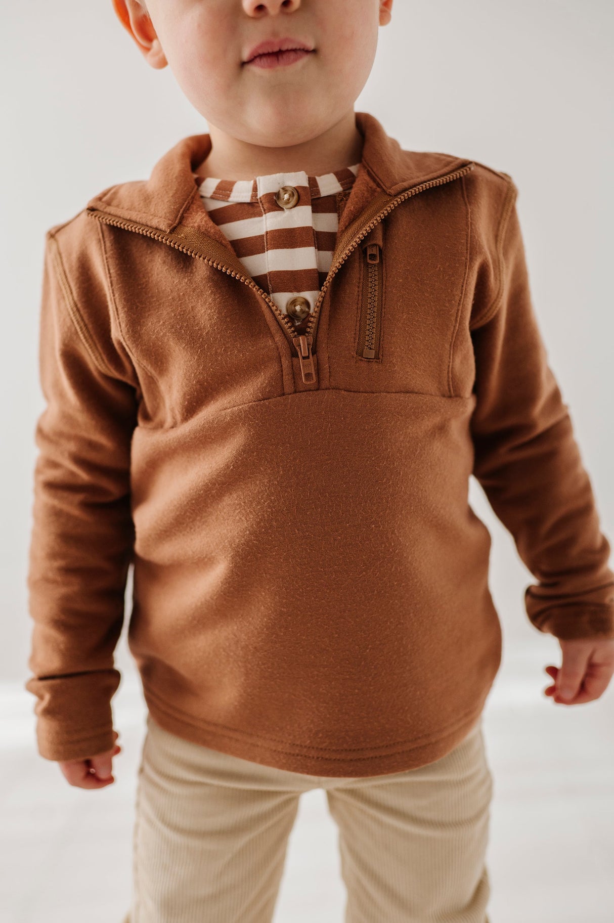 Boy's Long Sleeve Henley Shirt - HoneyBug