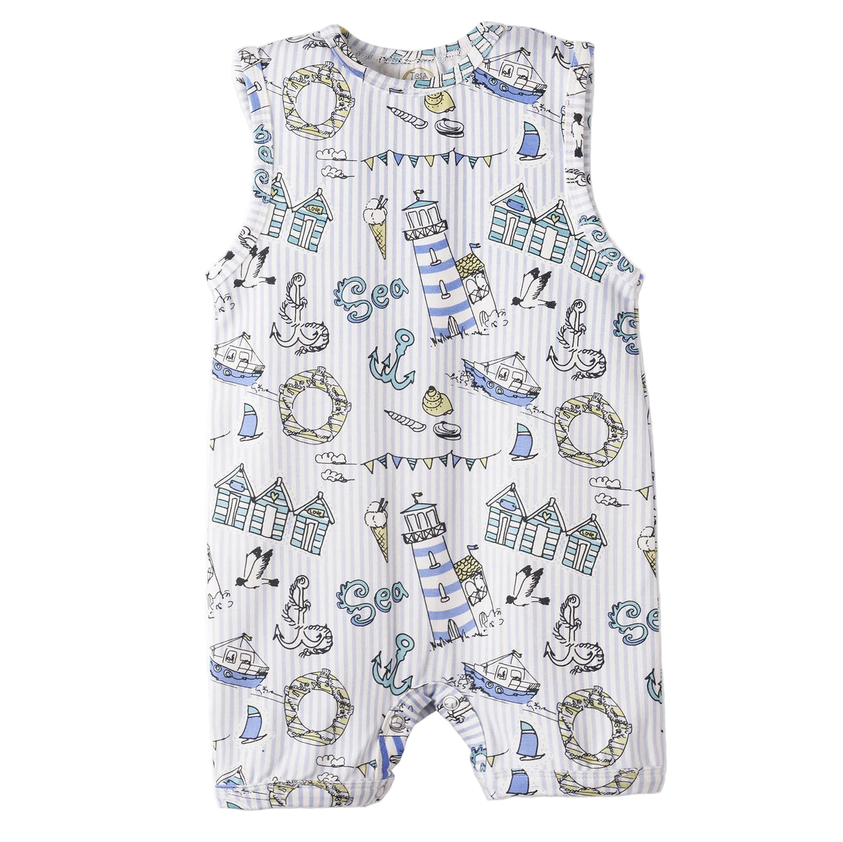 Seashore Shortall Romper – Bamboo Baby Neutral One Piece