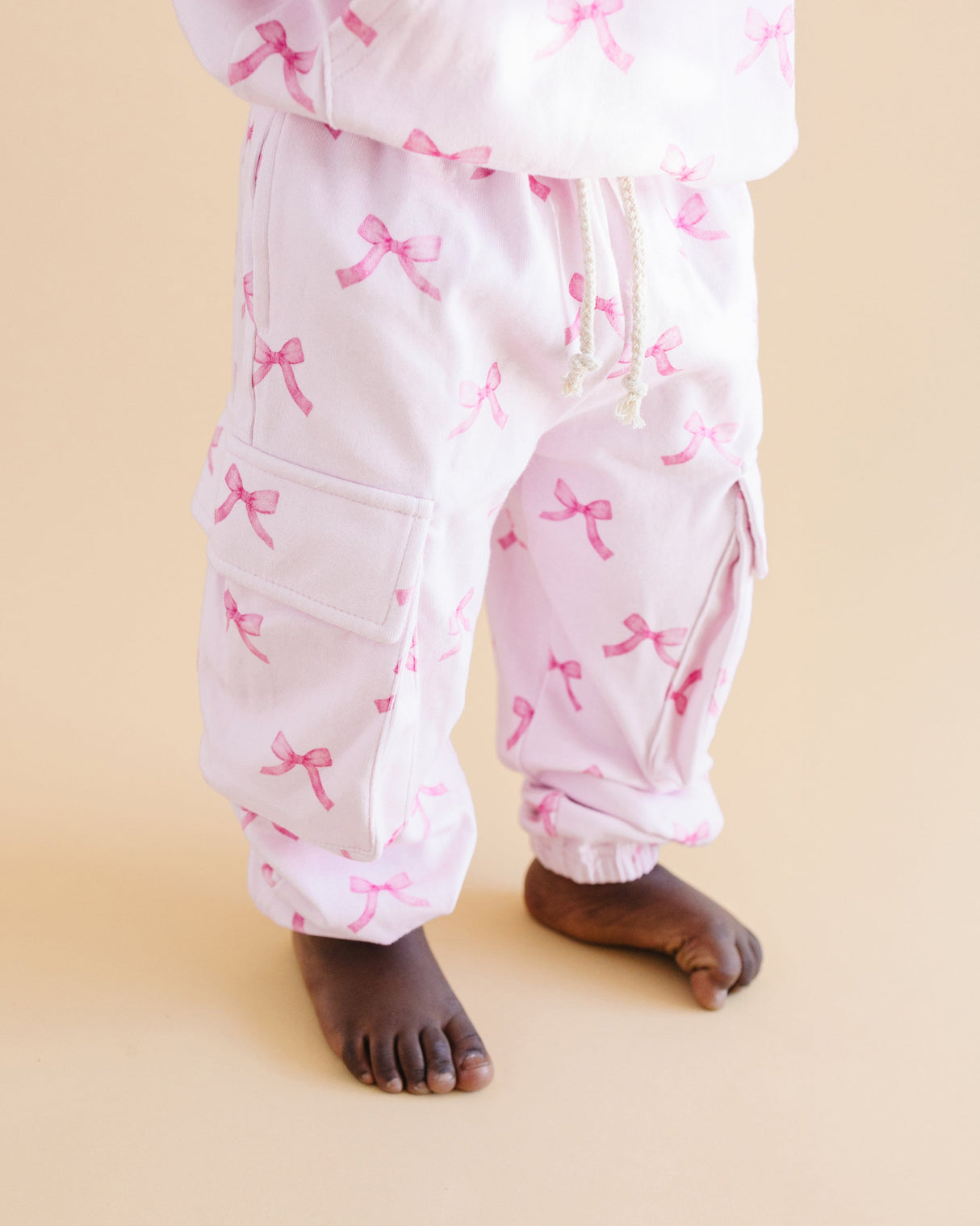 Cargo Jogger Set | Pink Bows - HoneyBug
