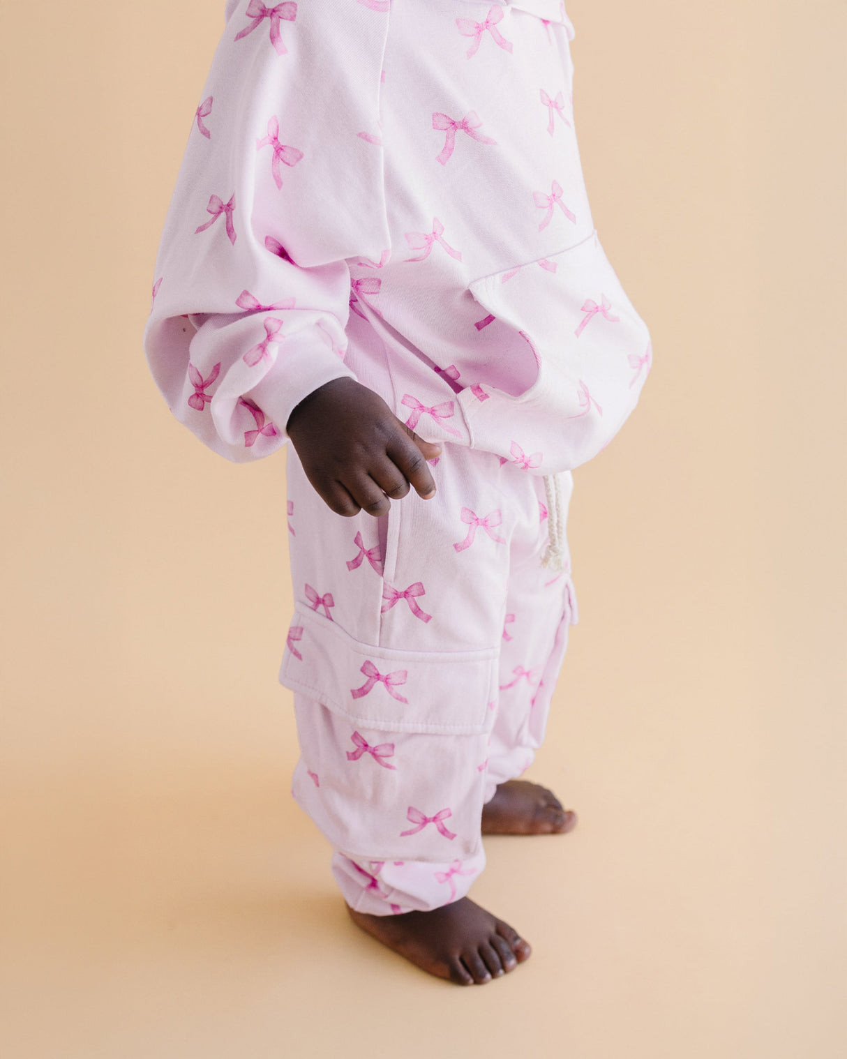 Cargo Jogger Set | Pink Bows - HoneyBug