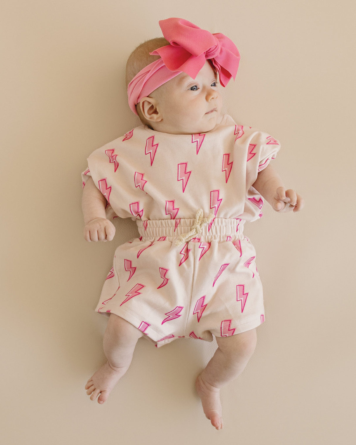 Shorts Set | Pink Bolts - HoneyBug