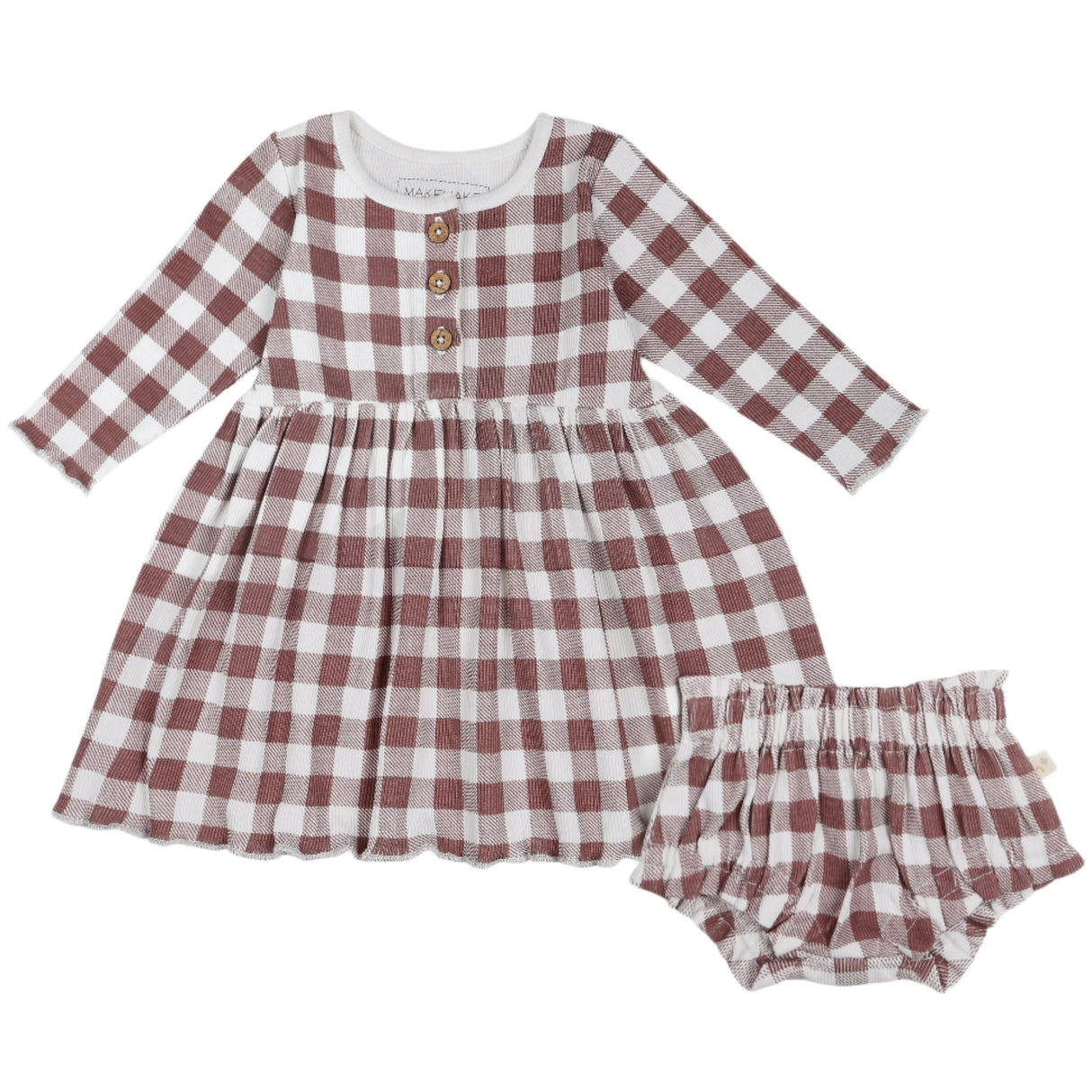 Organic Twirl Dress - Plum Gingham - HoneyBug