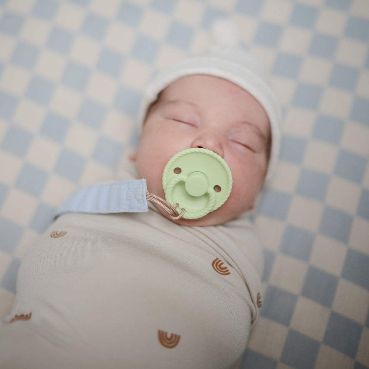 FRIGG Rope Silicone Pacifier 2-Pack - Green Tea/Powder Blue - HoneyBug