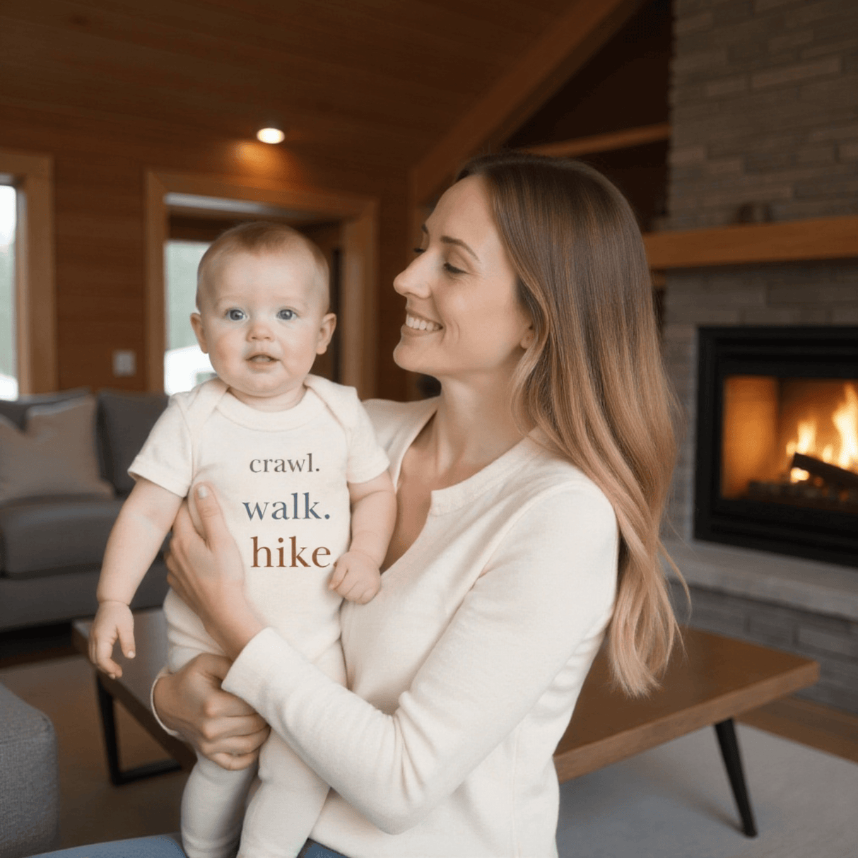 graphic bodysuit | crawl walk hike - HoneyBug