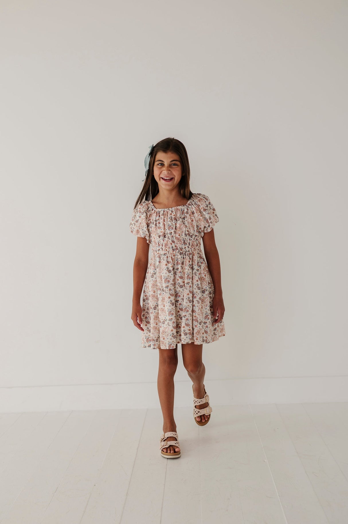 Peasant Bubble Sleeve Dress