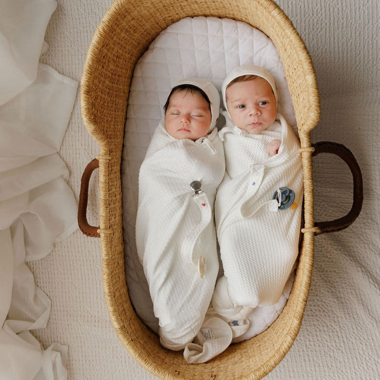 Cotton - Embroidered Heart and Star Collection - Blanket - HoneyBug