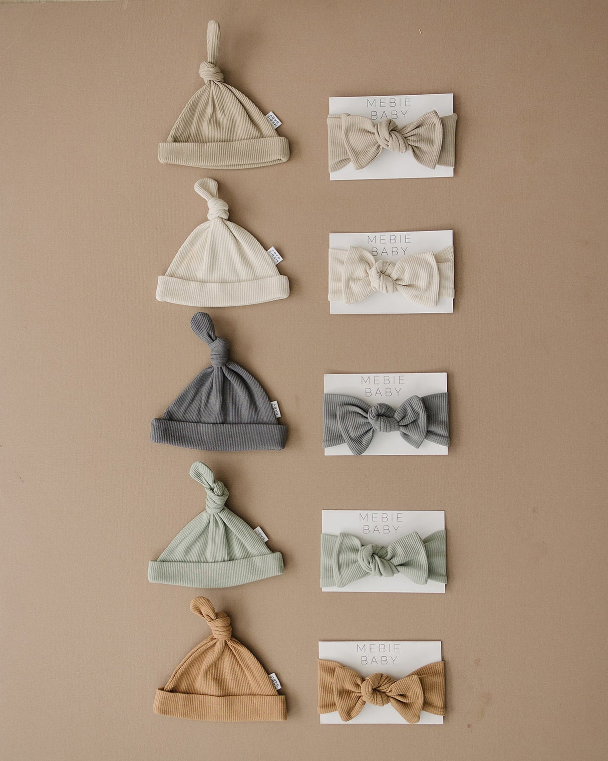 Oatmeal Organic Cotton Ribbed Head Wrap - HoneyBug