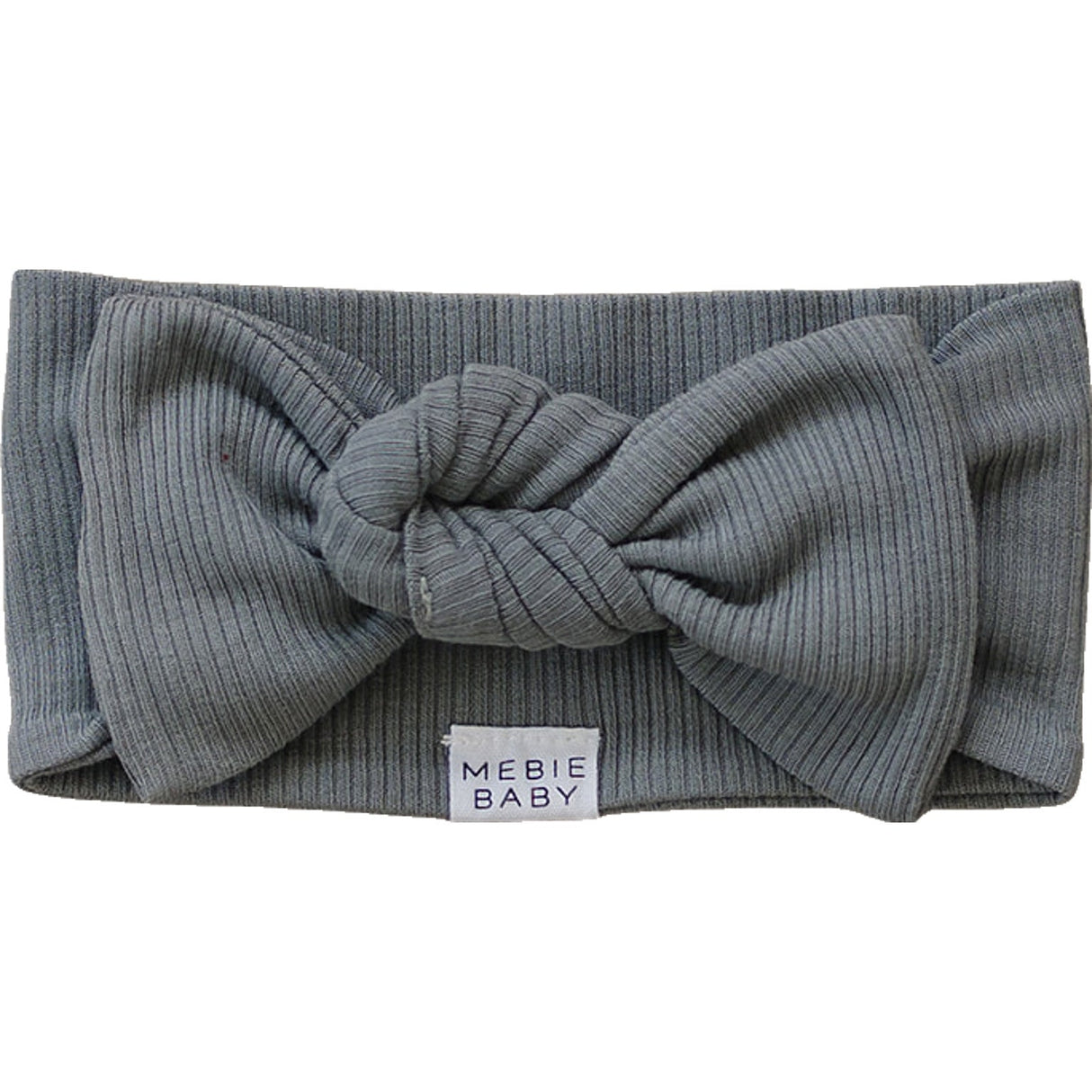 Grey Organic Cotton Ribbed Head Wrap - HoneyBug