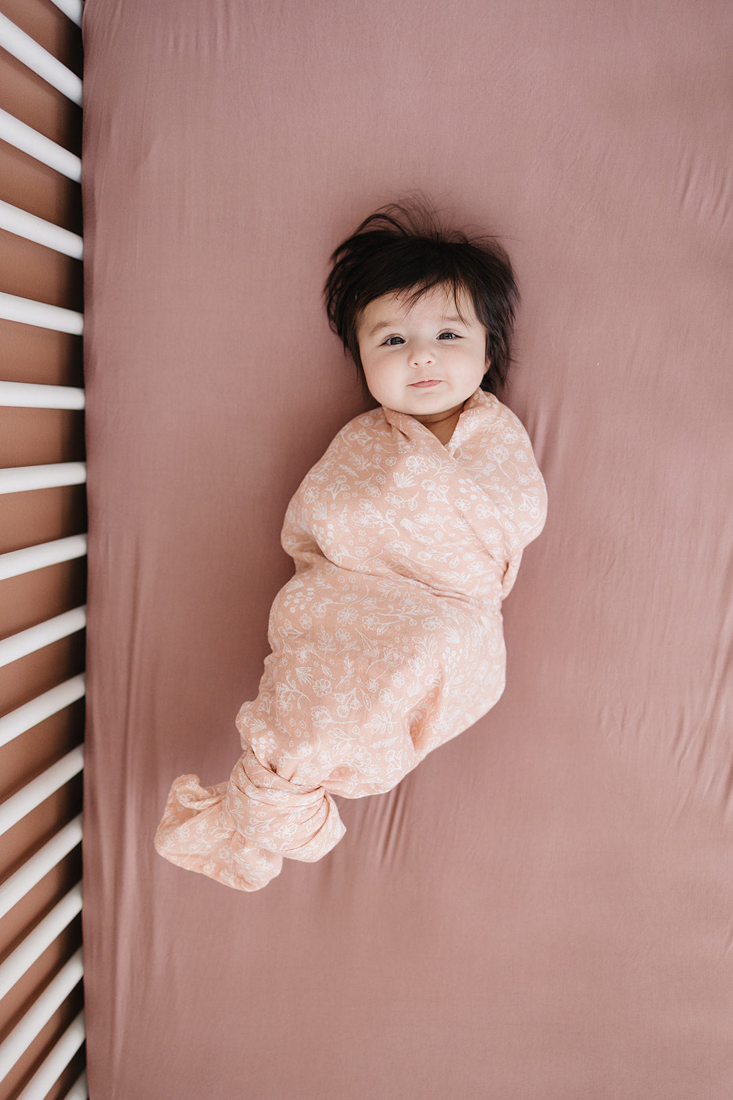 Dusty Rose Bamboo Stretch Crib Sheet - HoneyBug