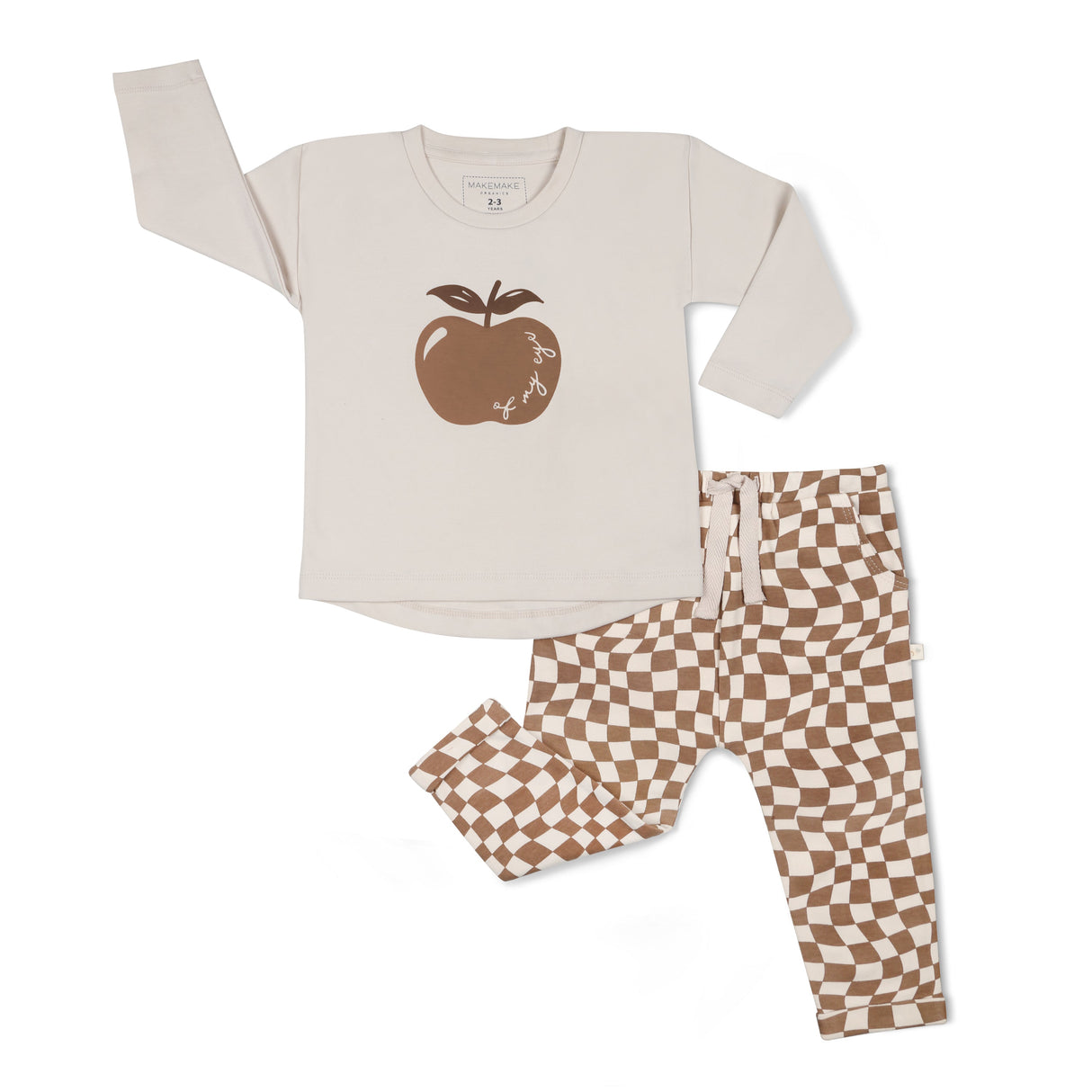 Organic Long Sleeve Tee & Pant Set - Apple Of My Eye - HoneyBug