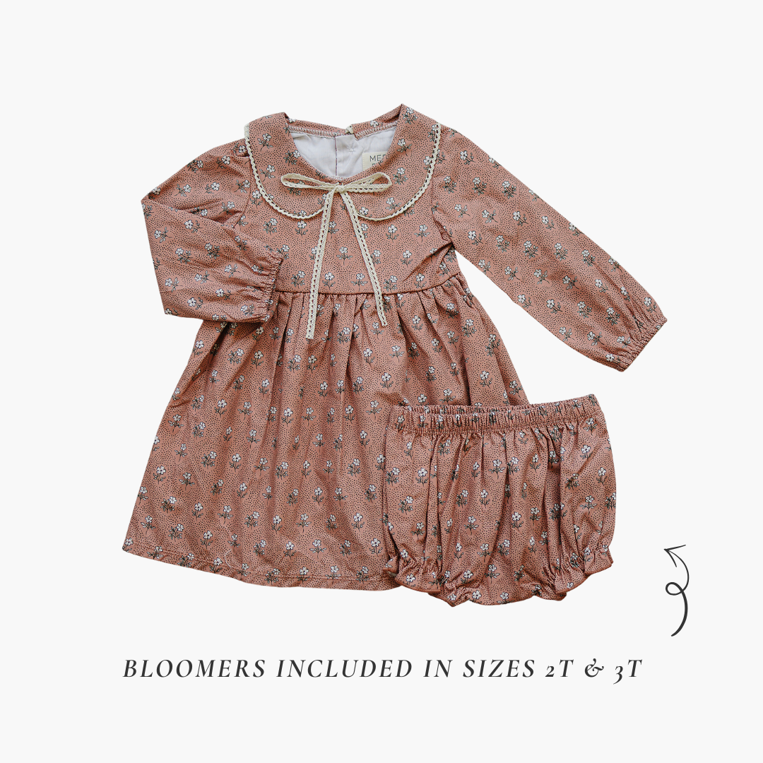Vintage Pink Floral Dress - HoneyBug