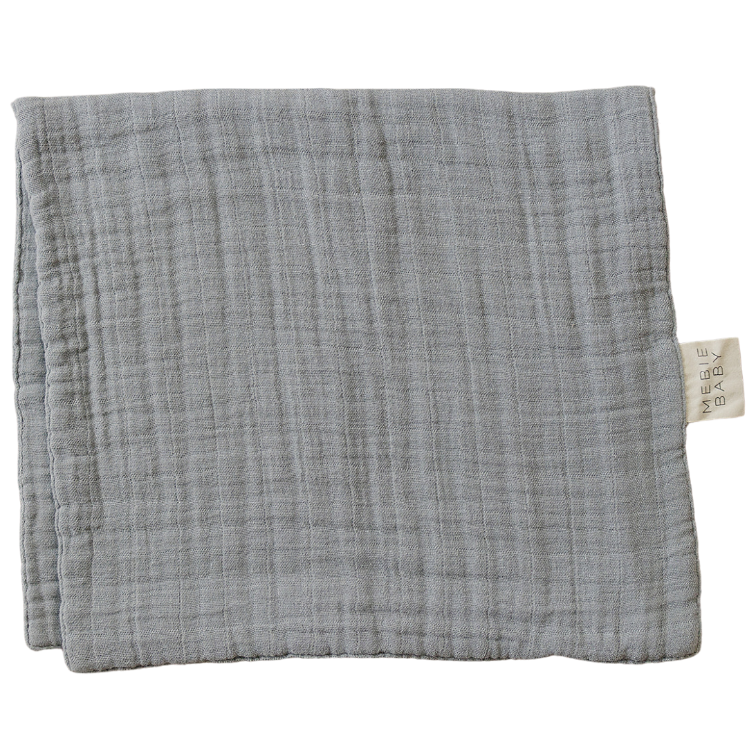 Dusty Blue Muslin Burp Cloth - HoneyBug