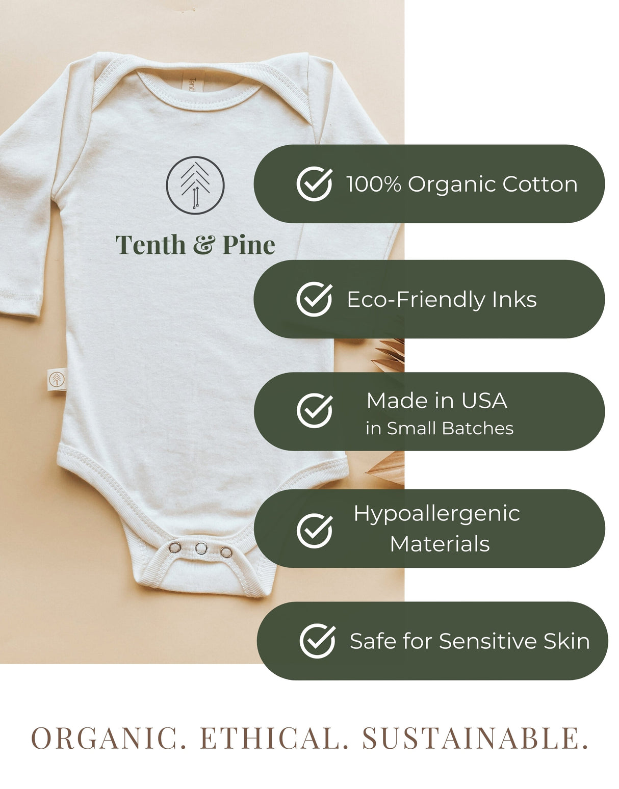 Little Miracle Organic Baby Bodysuit Long Sleeve