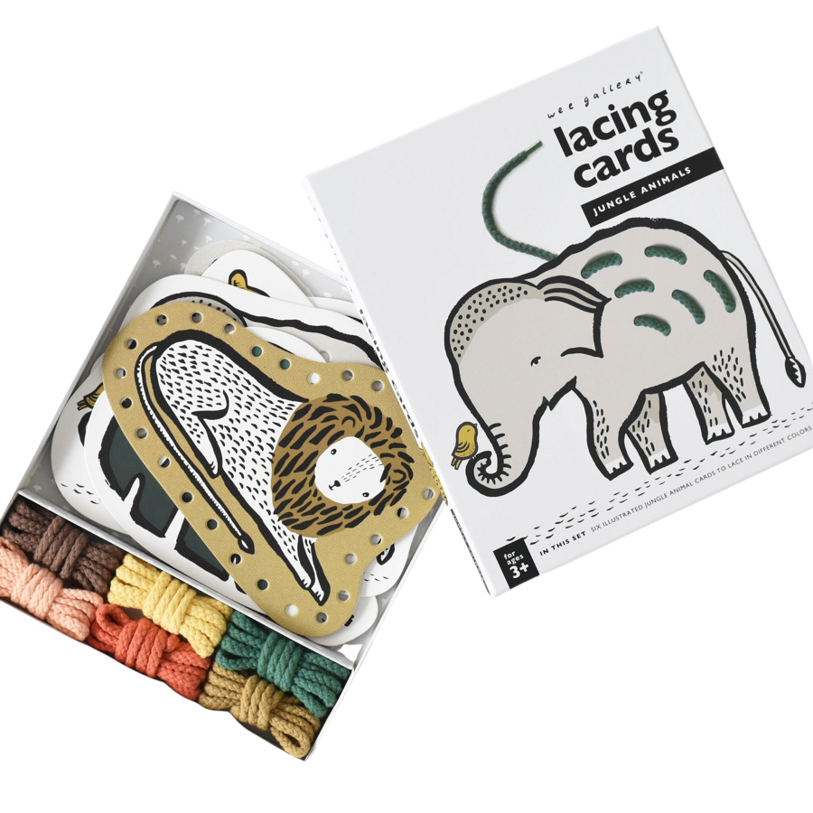 Lacing Cards - Jungle Animals - HoneyBug