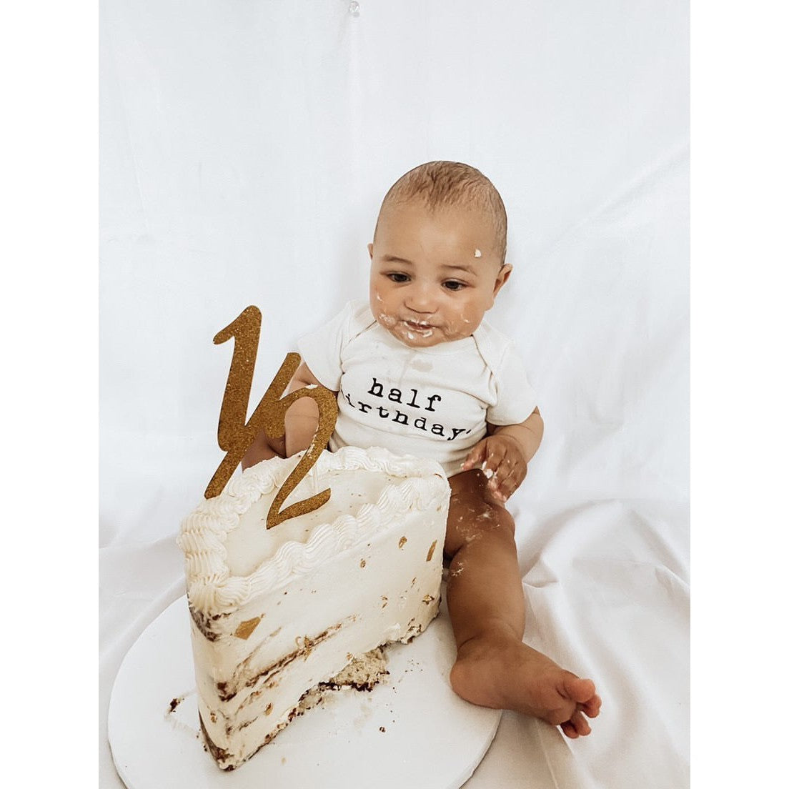 Half Birthday - Organic Cotton Bodysuit - HoneyBug