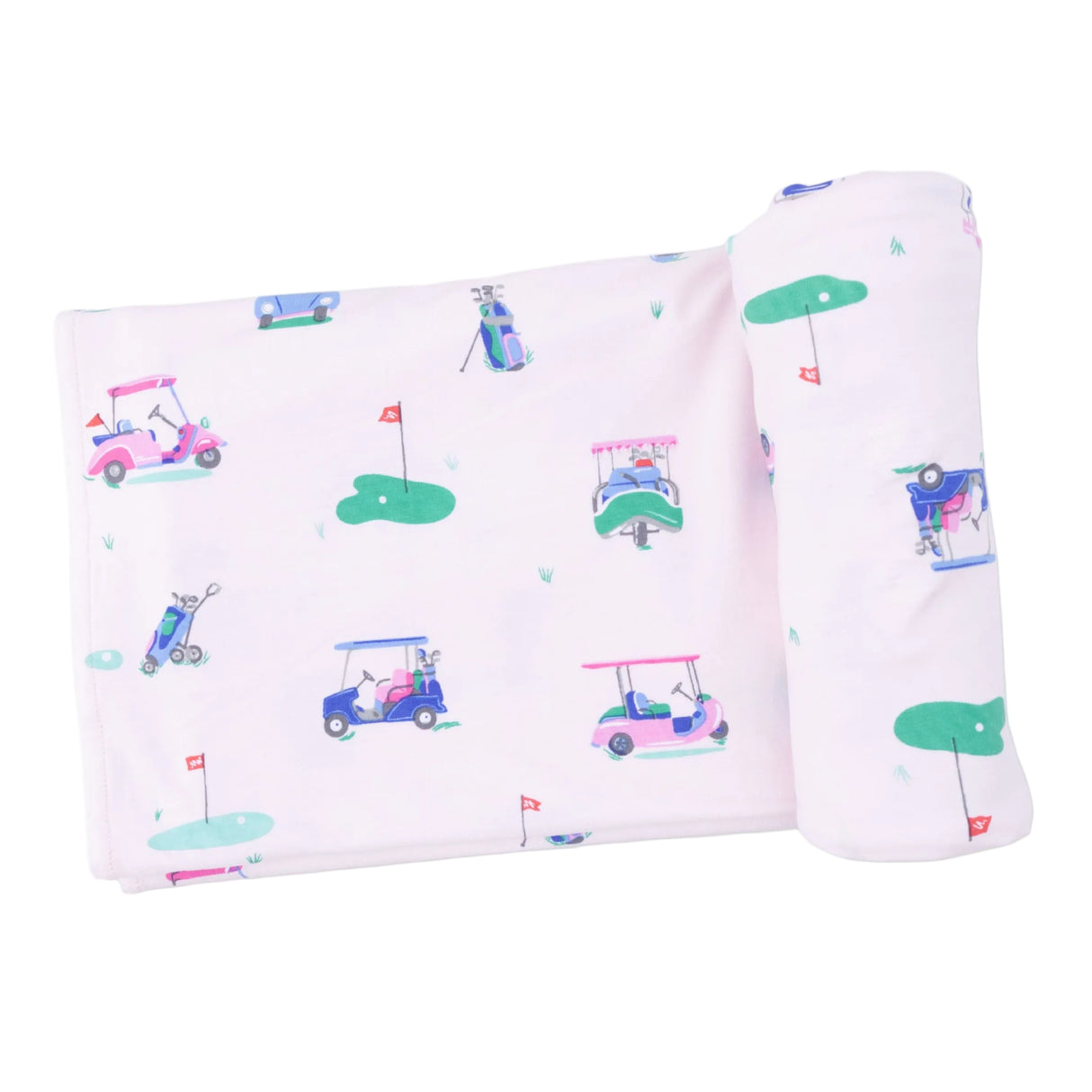 Vintage Golf Carts Pink - Swaddle Blanket