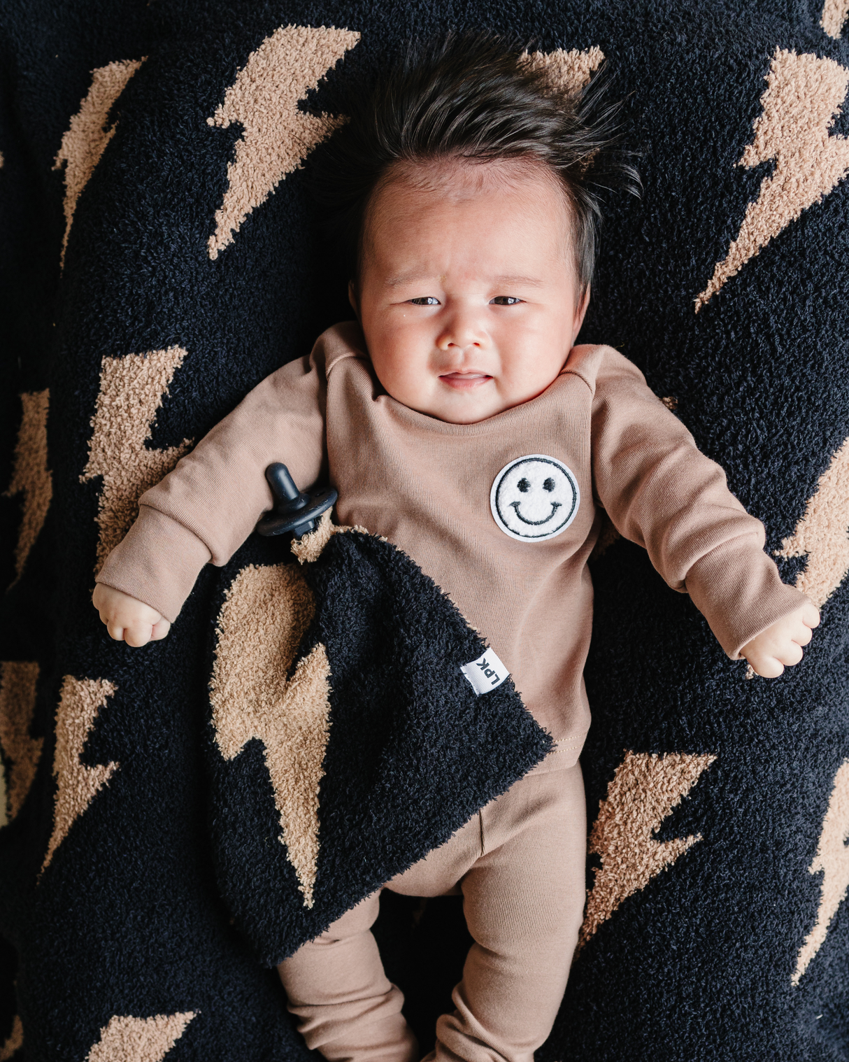 Lightning Bolt Plush Lovey | Mocha - HoneyBug