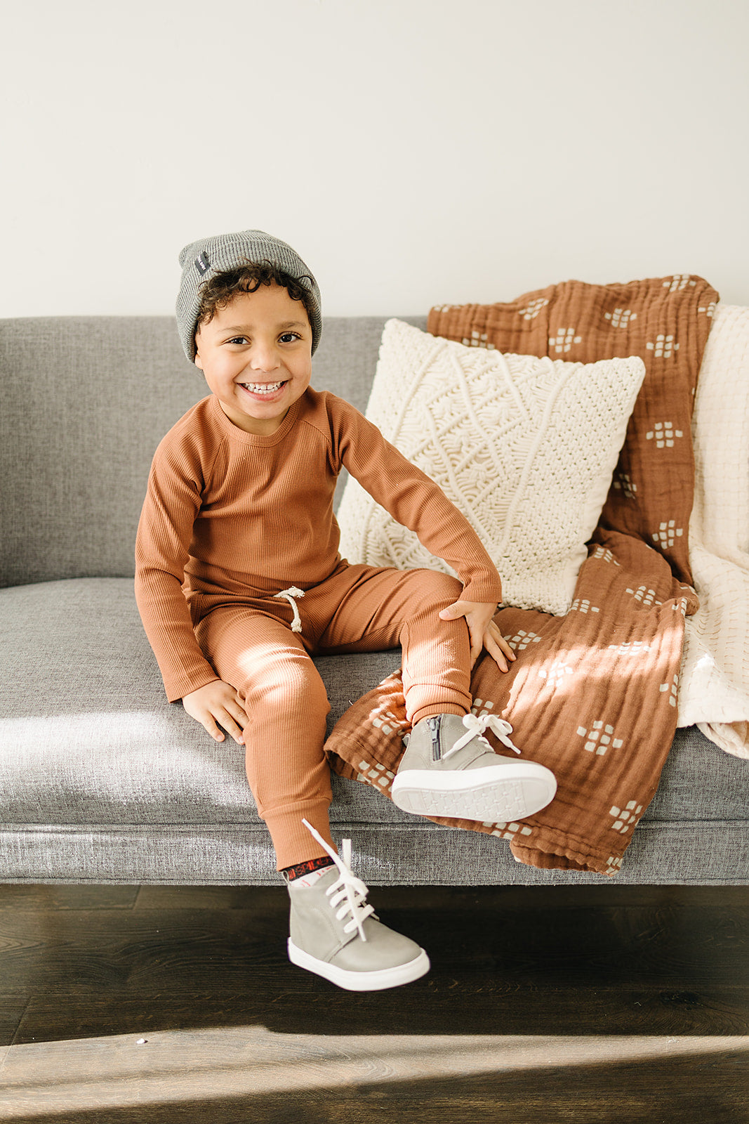 Light Grey Mebie Baby Beanie - HoneyBug