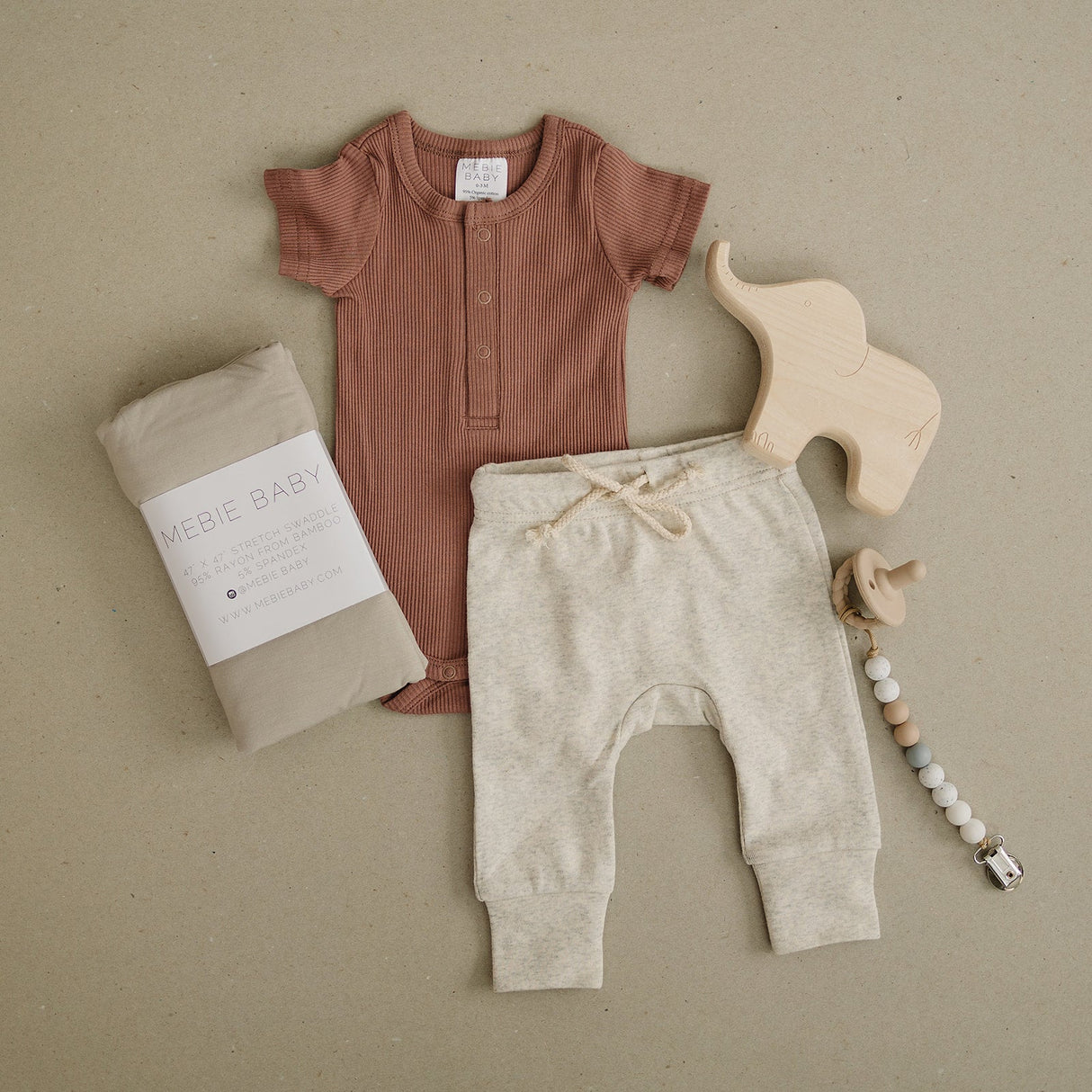 Dusty Rose Organic Cotton Ribbed Snap Bodysuit - HoneyBug