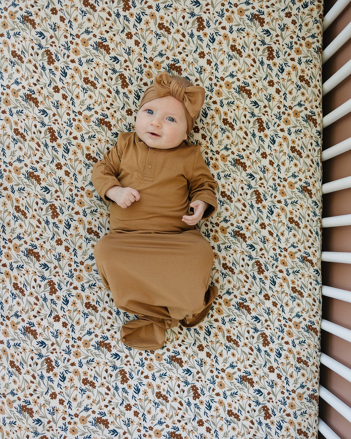 Harvest Floral Muslin Crib Sheet - HoneyBug
