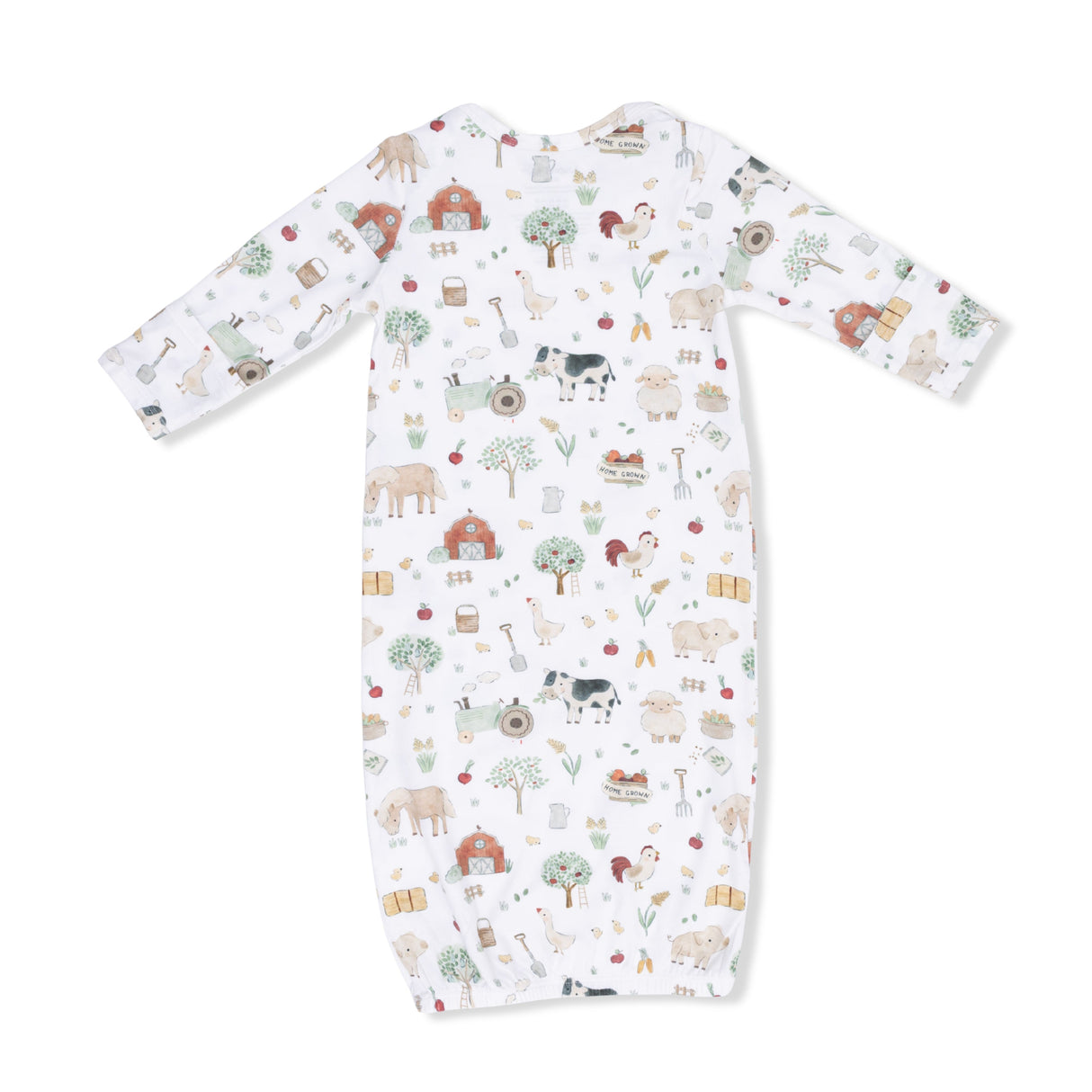Cute Farm Animals Pink - Kimono Gown & Ruffle Knotted Hat