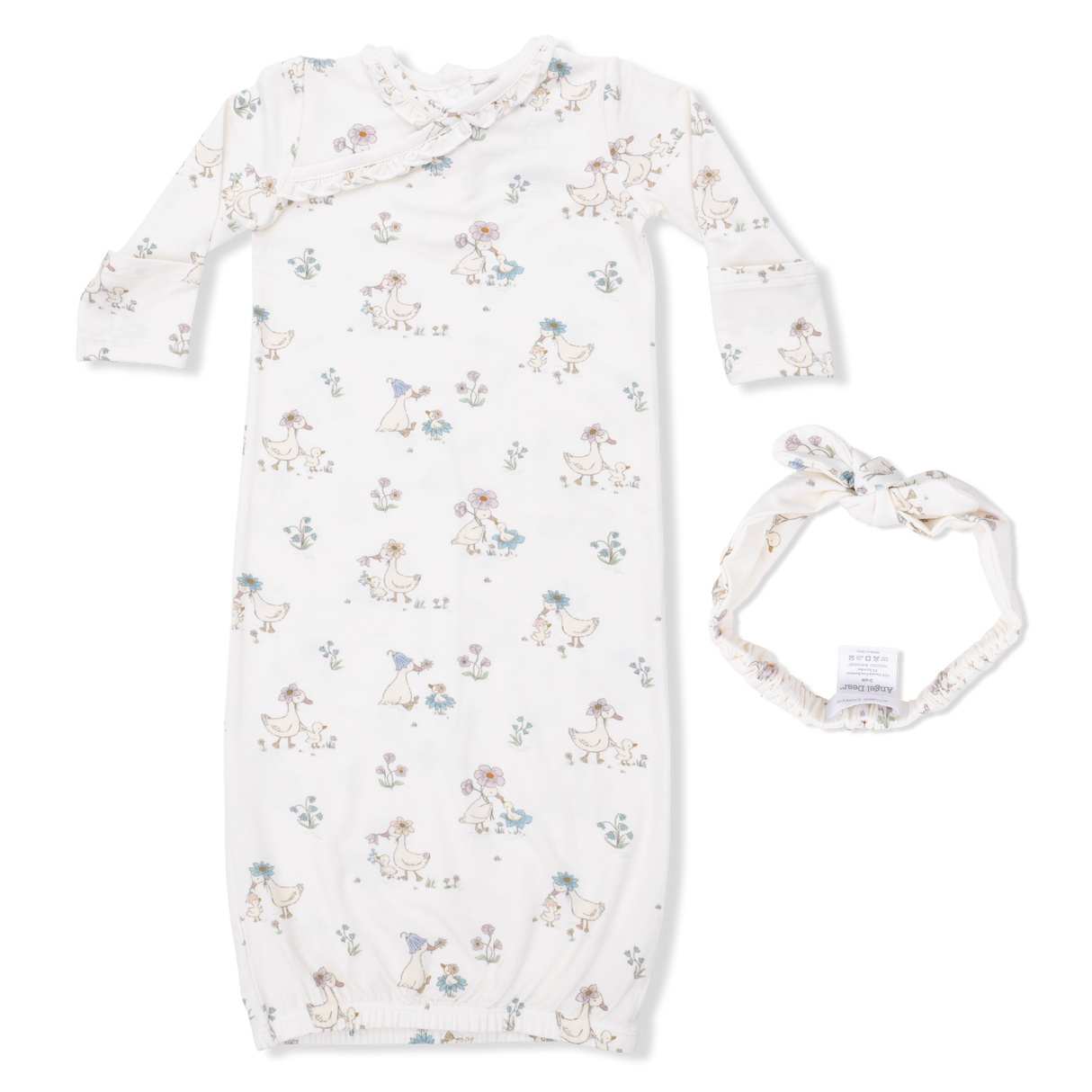 Flower Ducklings - Kimono Gown & Knot Headband