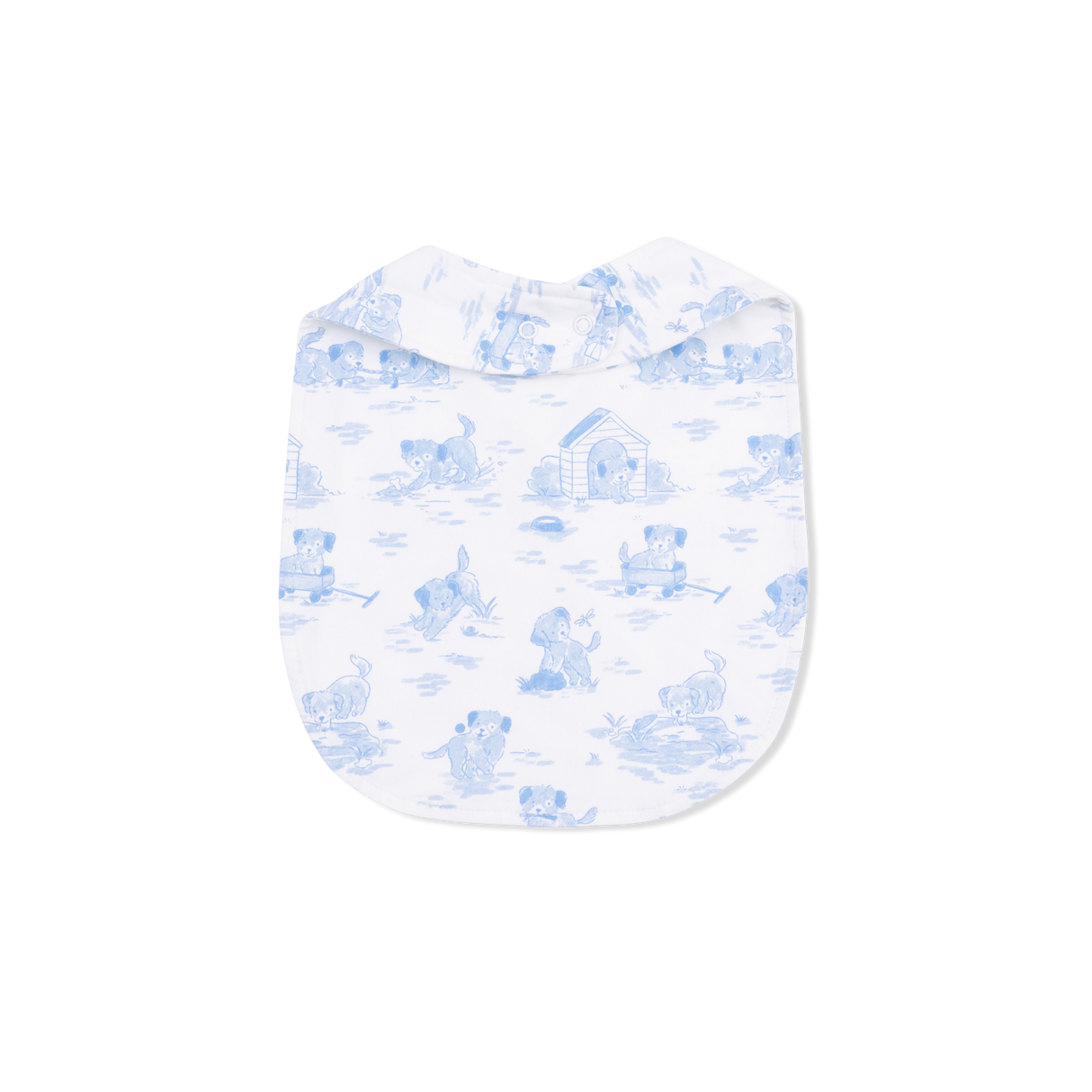 Puppy Toile Blue - Feeding Bib