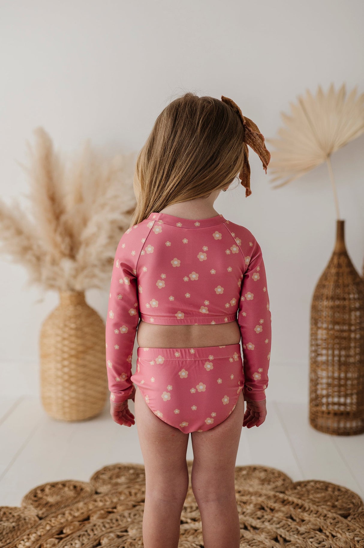 Girl's Two-Piece Crop Swim Set - HoneyBug