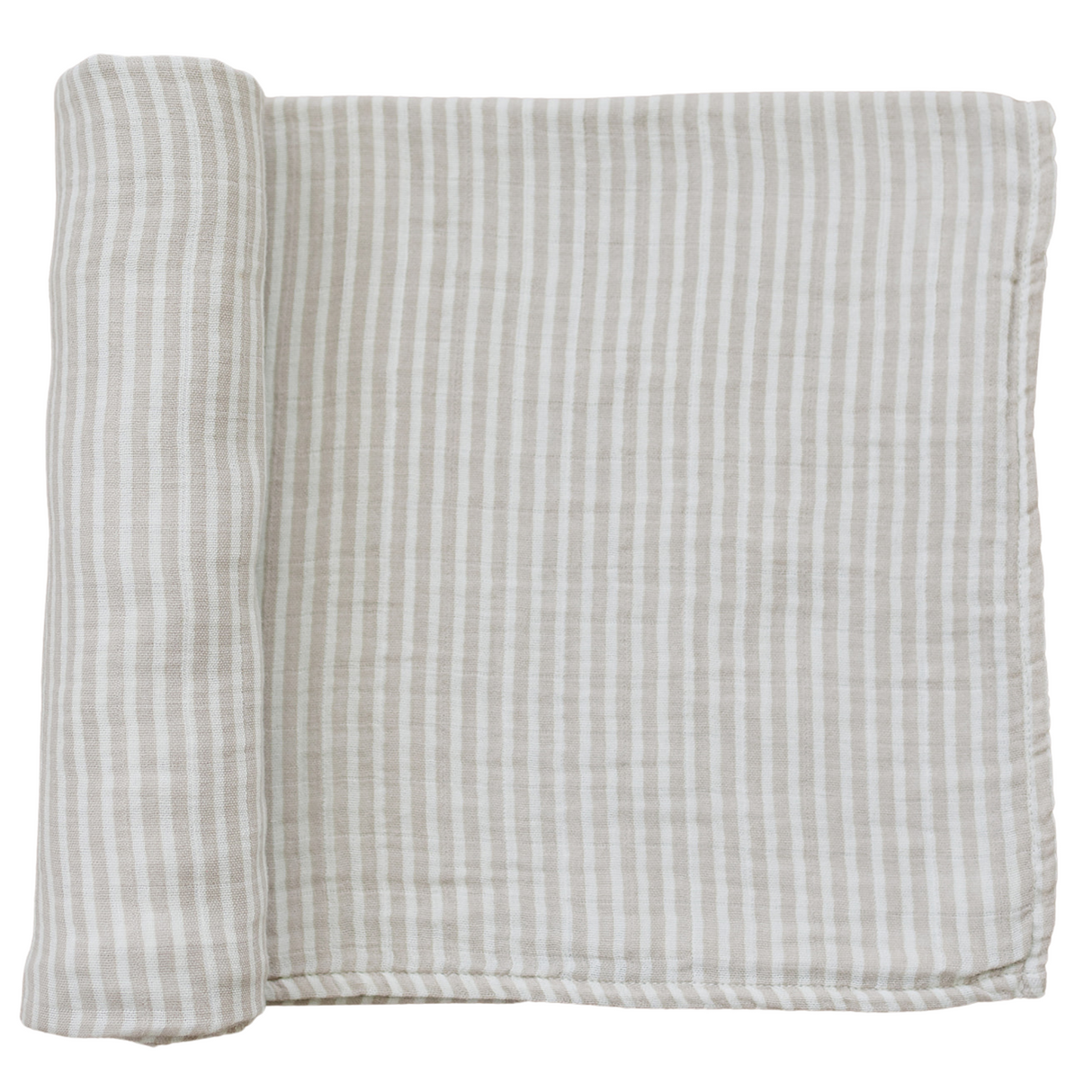Taupe Stripe Muslin Swaddle Blanket - HoneyBug