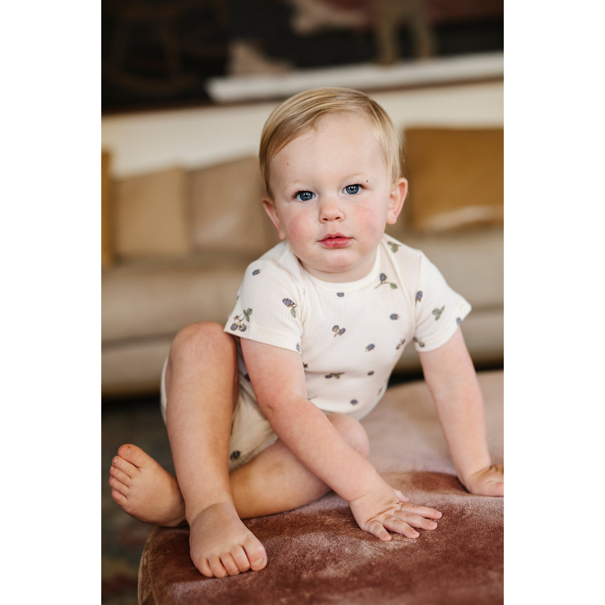 Ribbed Cotton - Raspberries Collection - Short Sleeve Lounge Set - HoneyBug