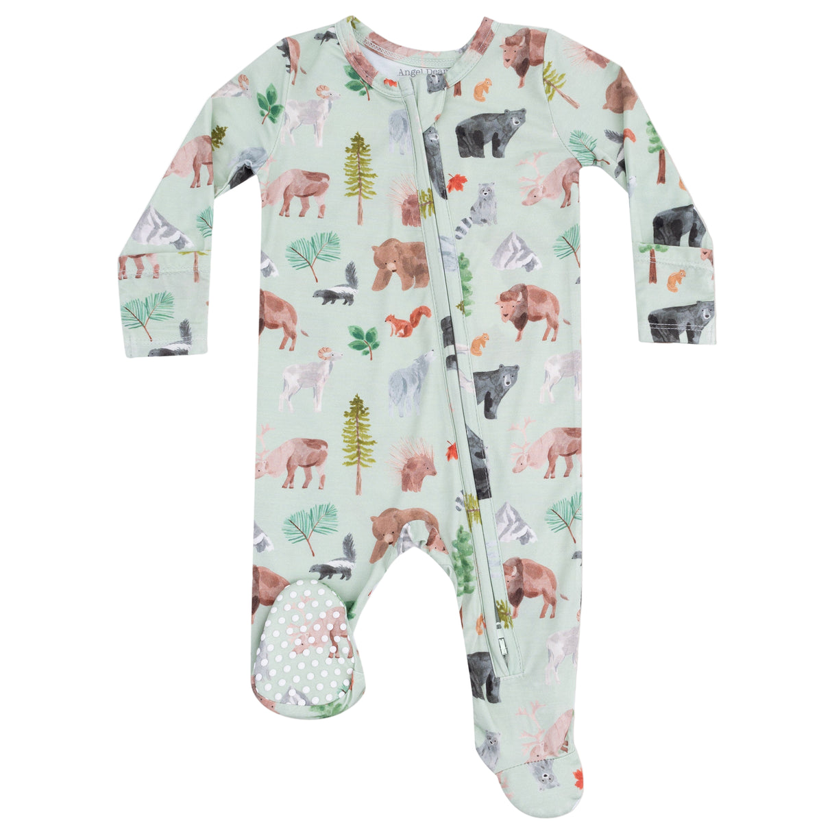 2 Way Zipper Footie - American Woodland Animals - HoneyBug