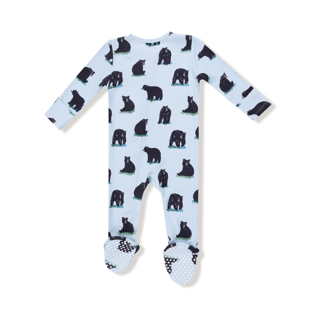 2 Way Zipper Footie - Black Bears - HoneyBug