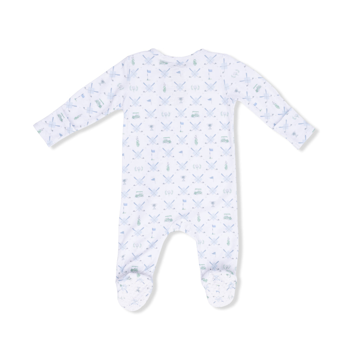 Golf Trellis Blue - 2 Way Zipper Footie & Swaddle Blanket