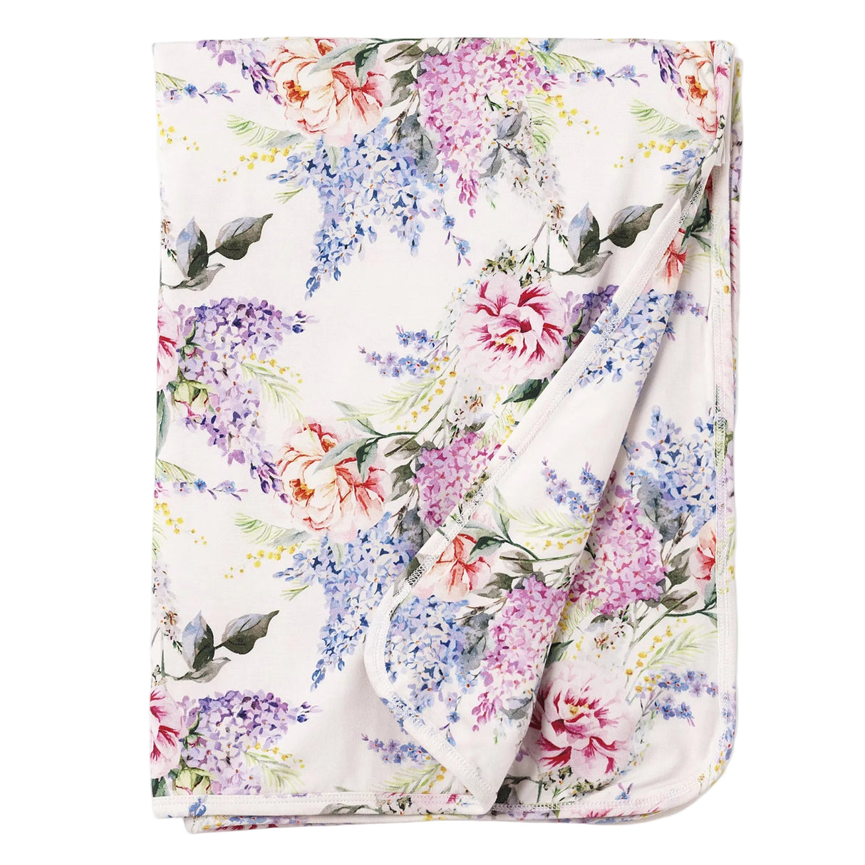 Watercolor Floral Soft Bamboo Stroller Blanket