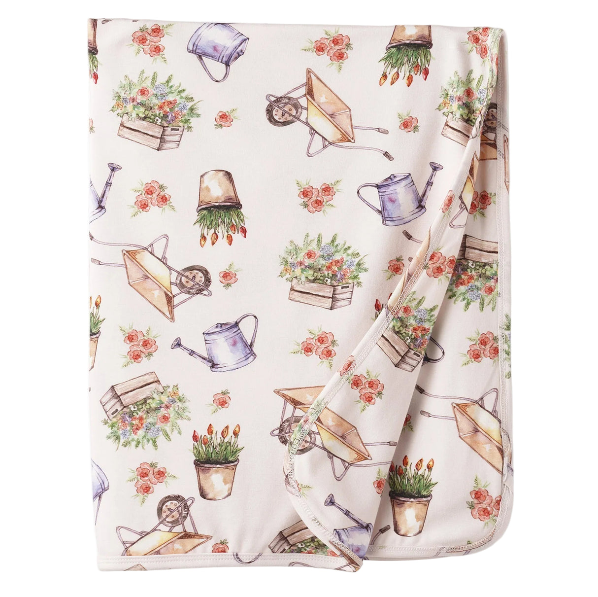 Petal Patch Stroller Blanket - Soft Bamboo Garden Throw