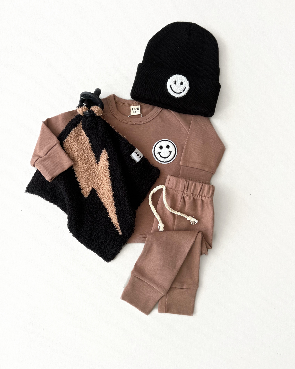 Lightning Bolt Plush Lovey | Mocha - HoneyBug