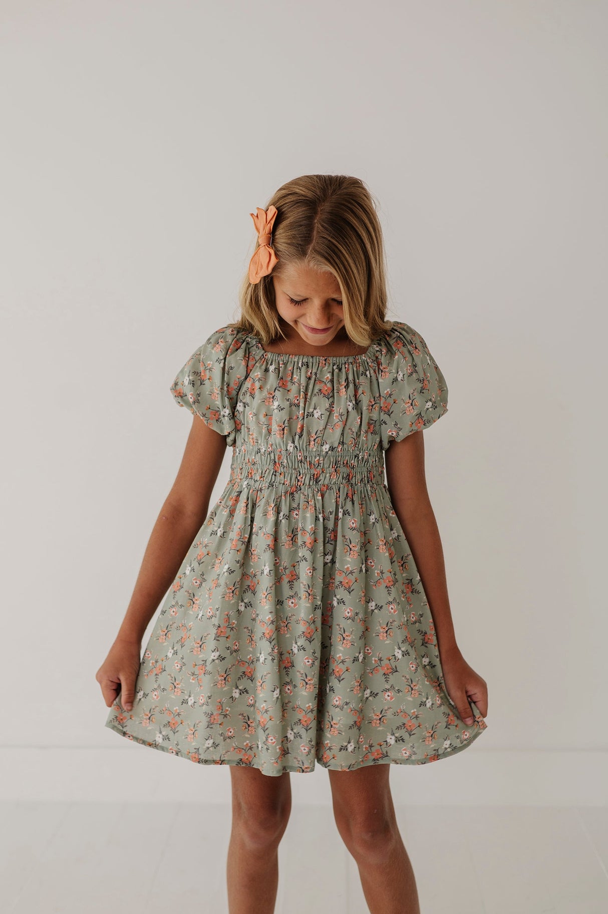 Peasant Bubble Sleeve Dress