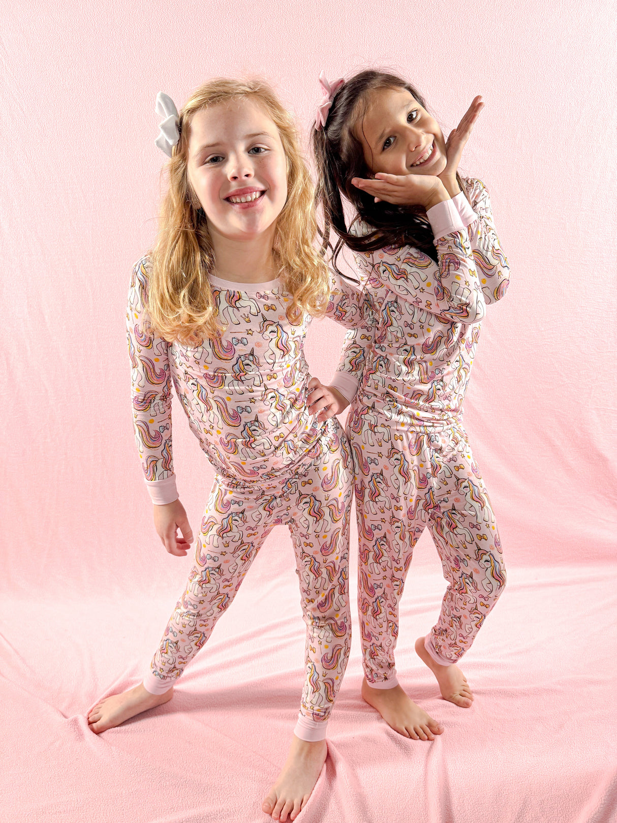 Pink Unicorn | Two-Piece Bamboo Pajama Set - HoneyBug
