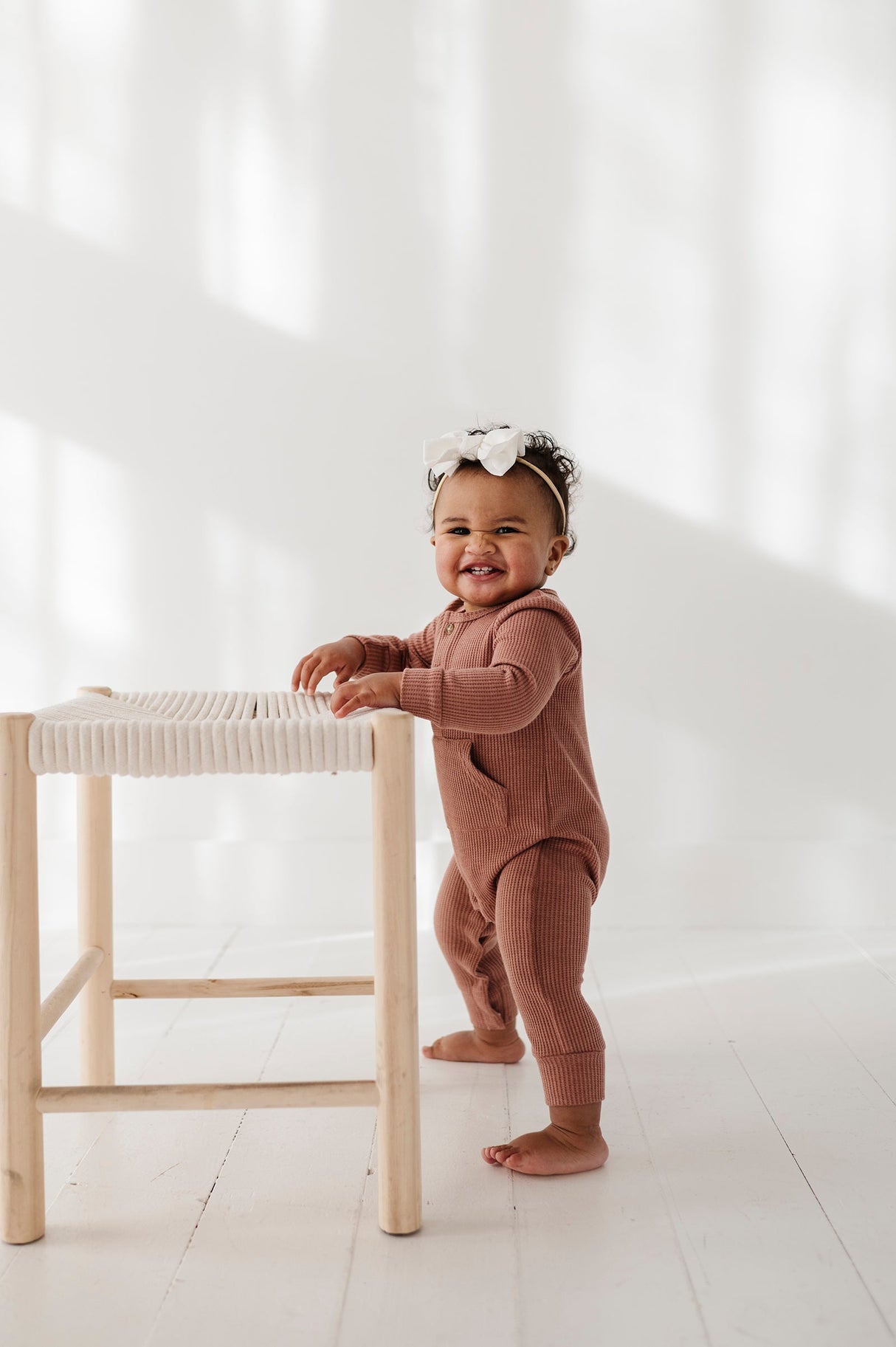 Waffle Romper - HoneyBug