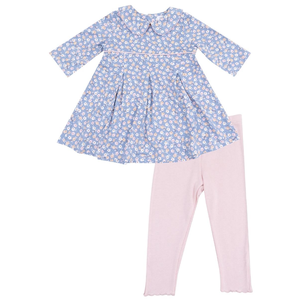 Box Pleat Dress & Leggings - HoneyBug