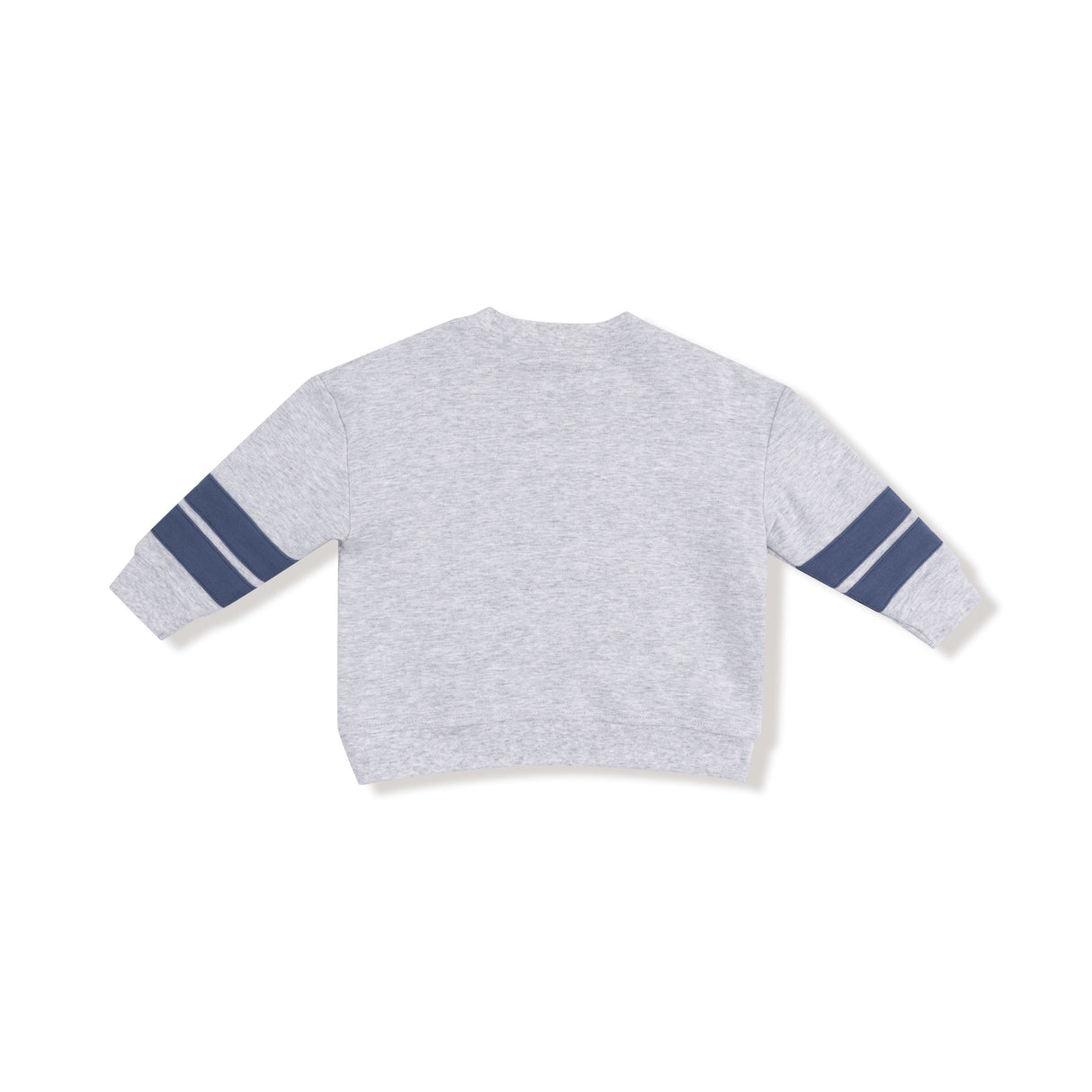 Cozy Drop Sleeve Sweatshirt with Varsity Stripes - Varsity Light Grey - HoneyBug