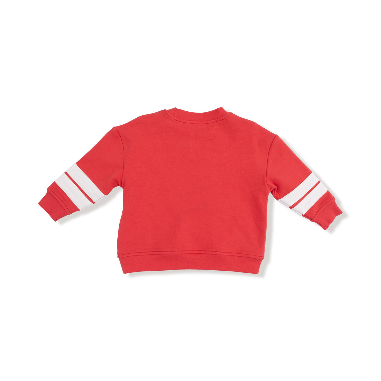 Cozy Drop Sleeve Sweatshirt with Varsity Stripes - Varsity Red - HoneyBug